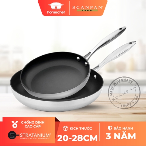 Bộ chảo chống dính 2 chi tiết Scanpan CTX 20cm & 28cm 65202803 đáy từ