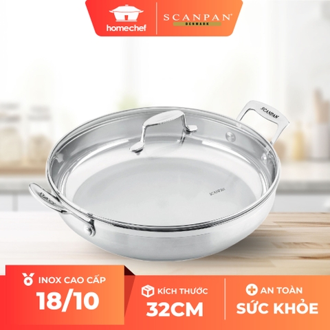 Chảo inox sâu lòng Scanpan Impact 32cm 71113200 có nắp