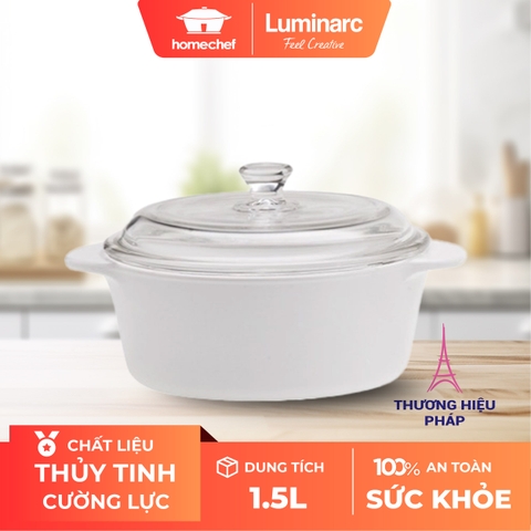 Nồi thủy tinh trắng Luminarc Vitroline 1.5L C6310