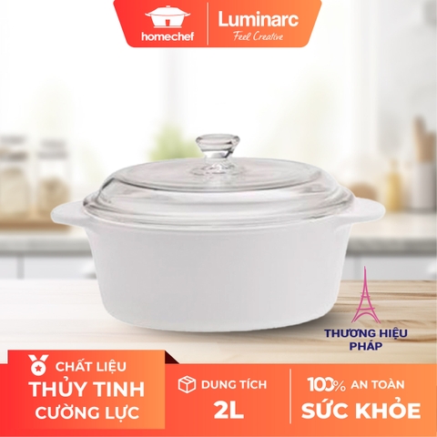 Nồi thủy tinh trắng Luminarc Vitroline 2L C6318
