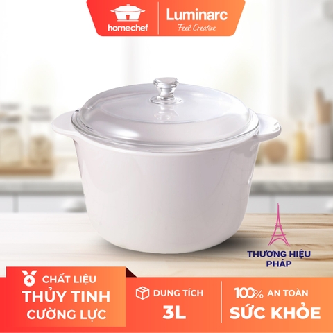 Nồi thủy tinh trắng Luminarc Vitroline 3L - C6319