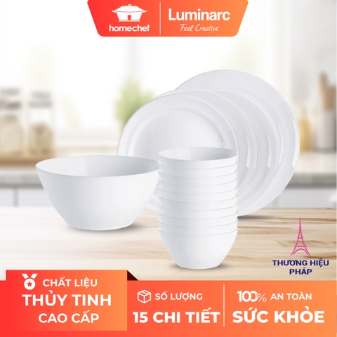 Bộ bát đĩa Luminarc Cannes 15 chi tiết CN15A