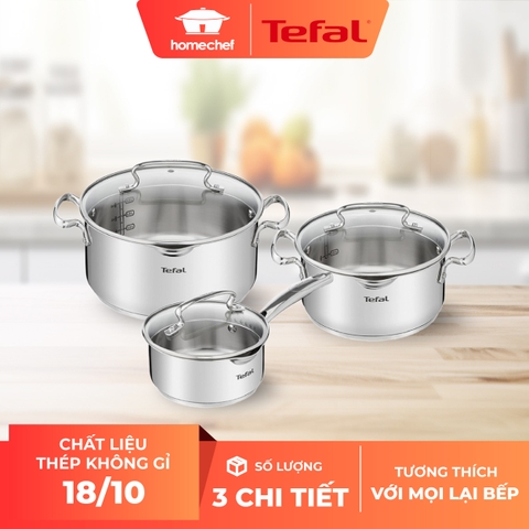Bộ 3 nồi Inox cao cấp Tefal Duetto Plus G719S655