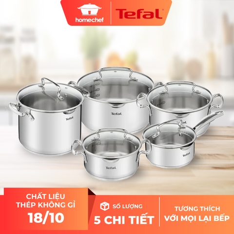 Bộ 5 nồi Inox cao cấp Tefal Duetto Plus G719SA55
