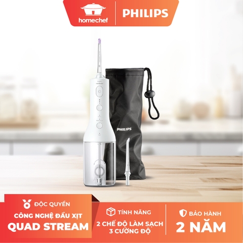 Máy tăm nước cầm tay Philips làm sạch răng với công nghệ Quad Stream HX3826/31