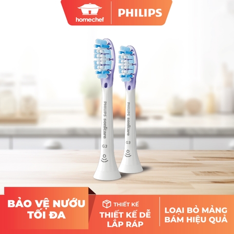 Bộ 2 đầu bàn chải trắng Philips HX9052/67