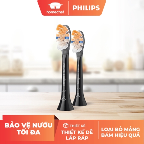 Bộ 2 đầu bàn chải đen Philips HX9092/96