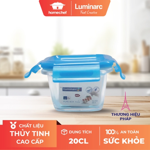 Hộp thủy tinh vuông LUMINARC PURE BOX-20cl- L0489
