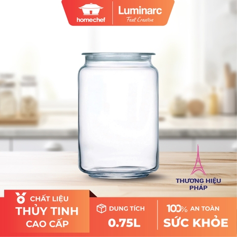 Hũ thủy tinh Luminarc Rondo có nắp 0.75 lít P7536