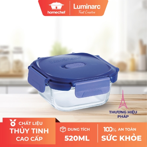 Hộp thủy tinh Luminarc Purebox Putina hình vuông 520ml - V6446
