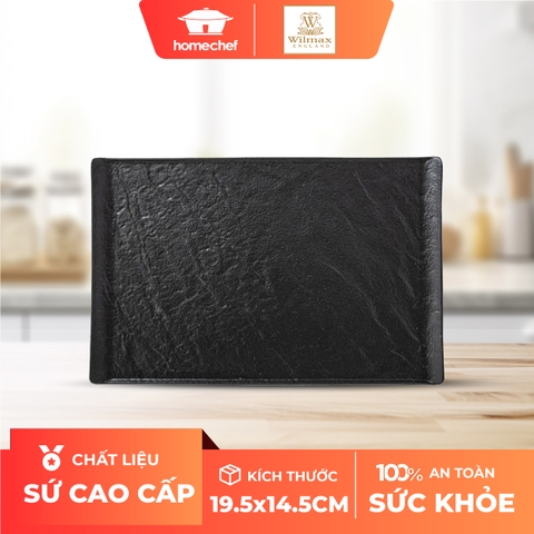 Đĩa sứ hình chữ nhật Wilmax 19.5X14.5cm màu đen - WL-661108 / A
