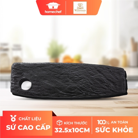 Đĩa sứ Wilmax 32.5 X 10cm  màu đen - WL-661132 / A