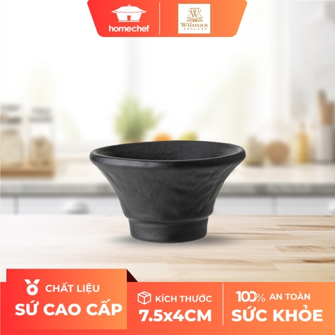 Đĩa (chén) chấm sứ Wilmax 7.5 X 4cm màu đen - WL-661134 / A