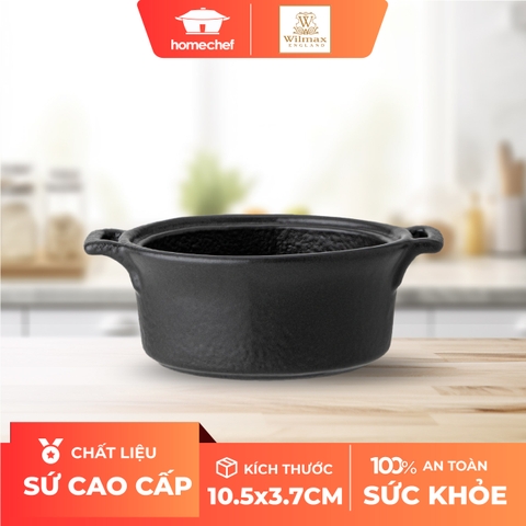 Đĩa (chén) chấm sứ Wilmax 10.5 X 3.7cm màu đen - WL-661147 / A
