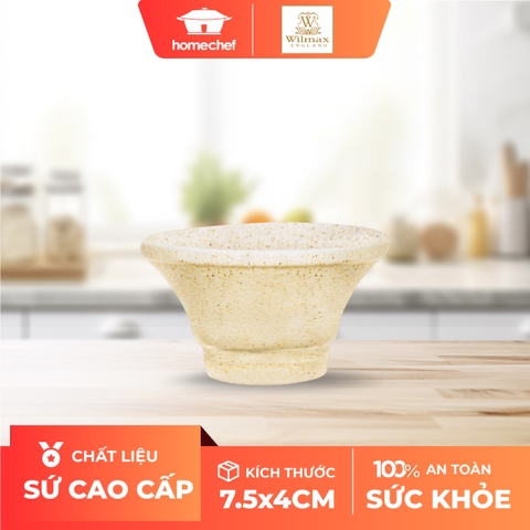 Đĩa (chén) chấm sứ Wilmax 7.5 X 4cm màu cát  - WL-661334 / A