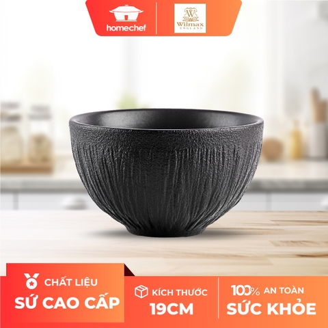 Bát sứ Wilmax 19cm màu đen - WL-664118 / A