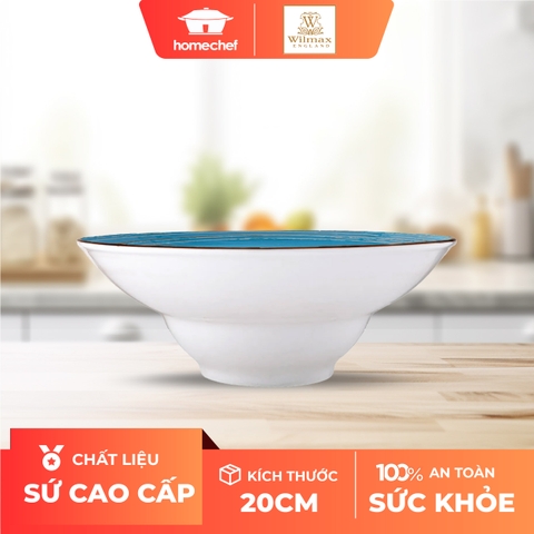 Đĩa sứ sâu lòng Wilmax 20cm màu xanh dương - WL-669622 / A
