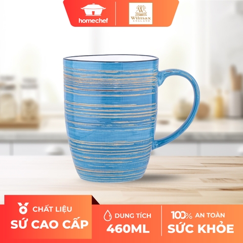 Cốc sứ có quai Wilmax 460ml màu xanh dương - WL-669637 / A