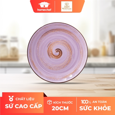 Đĩa sứ tròn Wilmax 20cm màu tím - WL-669712 / A
