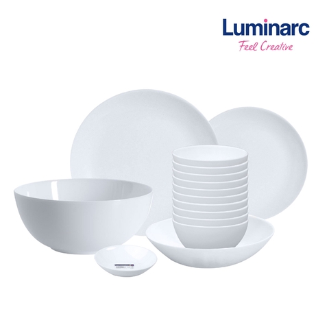 Bộ bát đĩa (tô, chén, dĩa) Luminarc thủy tinh 15 chi tiết DW15L