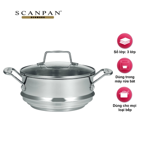 Vỉ hấp có nắp Scanpan Impact size 16-18-20cm 71152000