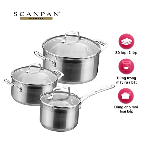 Bộ nồi inox 3 chi tiết Scanpan Impact size 16-20-24cm 71000301