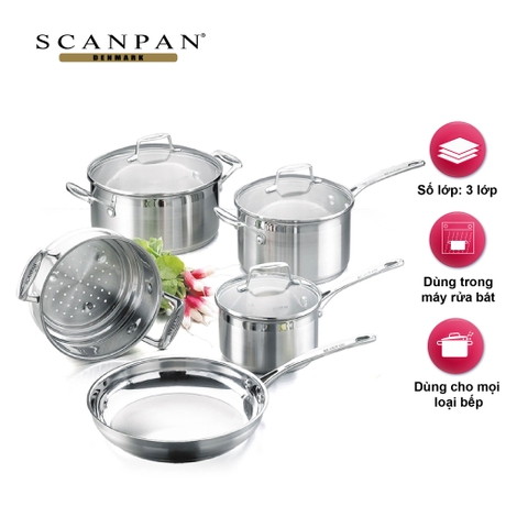 Bộ nồi chảo inox 5 chi tiết Scanpan Impact 71080000