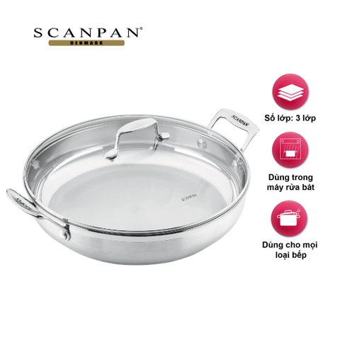 Chảo inox sâu lòng Scanpan Impact 32cm 71113200 có nắp