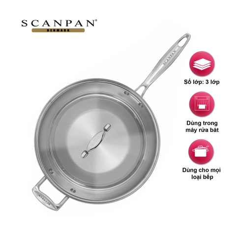 Chảo inox sâu lòng Scanpan Impact 32cm 71303200 có nắp