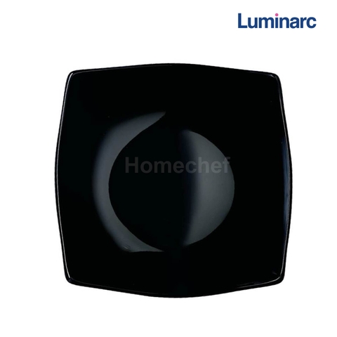 Đĩa (dĩa) Luminarc Quadrato thủy tinh màu đen H3670/D7214- 19cm