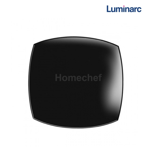 Đĩa (dĩa) Luminarc Quadrato thủy tinh màu đen H3671/D7207- 20cm