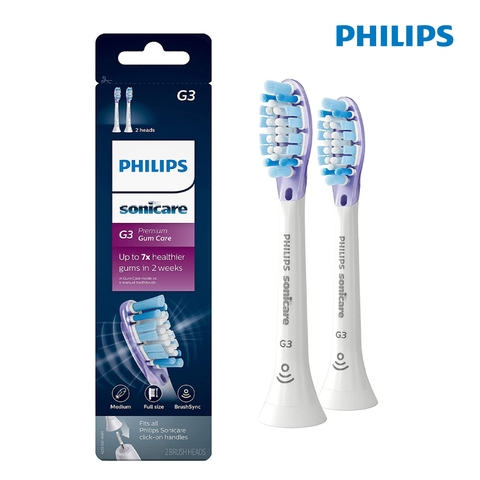 Bộ 2 đầu bàn chải trắng Philips HX9052/67