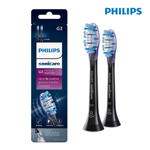 Bộ 2 đầu bàn chải đen Philips HX9052/96
