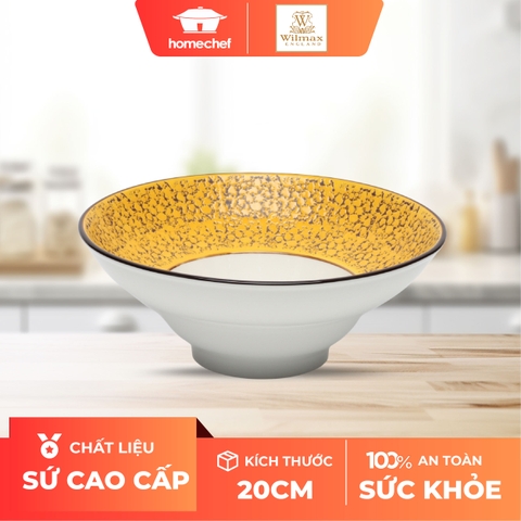 Đĩa sứ sâu lòng Wilmax 20cm màu vàng - WL-667222 / A