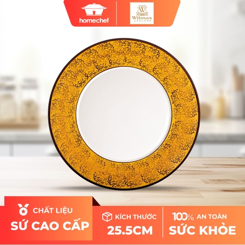Đĩa sứ sâu lòng Wilmax 25.5cm màu vàng - WL-667427 / A