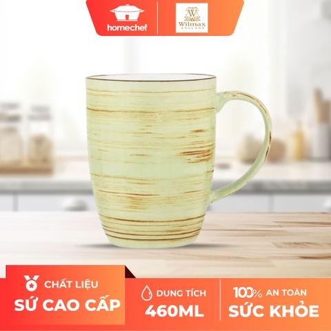 Cốc sứ có quai Wilmax 460ml màu xanh hạt dẻ - WL-669137 / A