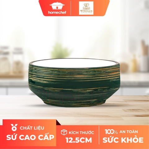 Bát sứ ăn súp Wilmax 12.5cm màu xanh lá cây - WL-669538 / A