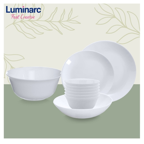 Bộ bát đĩa (tô, chén, dĩa) Luminarc Diwali thủy tinh 10 chi tiết CR10D