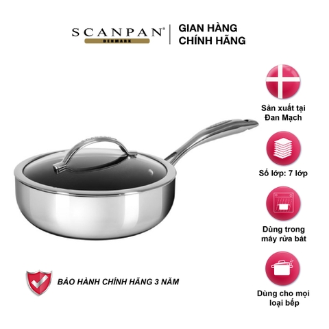 Chảo chống dính sâu lòng Scanpan HaptiQ 26cm 6001082600 đáy từ có nắp