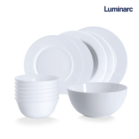 Bộ bát đĩa (tô, chén, dĩa) Luminarc thủy tinh 12 chi tiết EV12A