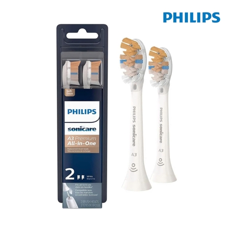 Bộ 2 đầu bàn chải trắng Philips HX9092/67