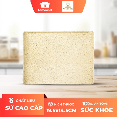 Đĩa sứ hình chữ nhật Wilmax 19.5 X 14.5cm màu cát  - WL-661308 / A