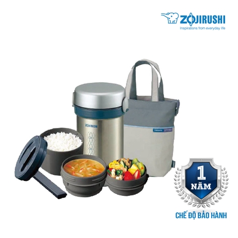 Hộp cơm giữ nhiệt 3 ngăn Zojirushi SL-NC09-ST 0,84L