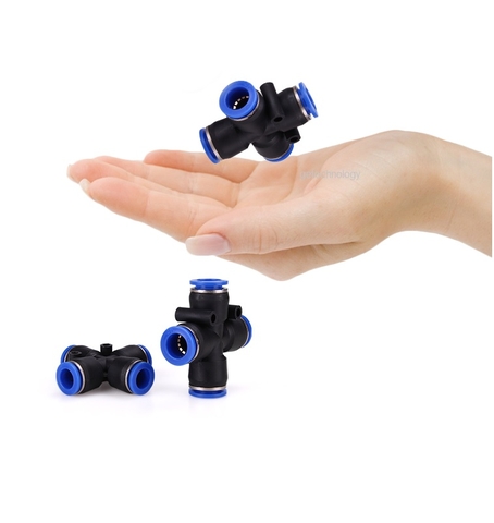 Đầu nối khí nén T4, đầu nối ngã 4 PZA4-4 PZA6-6 PZA8-8 PZA10-10 PZA12-12