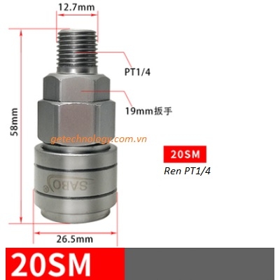 Đầu nối nhanh 20SM 30SM  40SM  - Quick coupling SABO