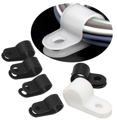 Nẹp Nhựa,Kẹp Nhựa Dây Điện Chữ R - AB-2N-W (hàng Nhật) Hãng  Hellermann Tyton 1 túi 100 cái