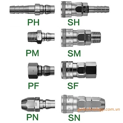 Đầu nối nhanh khí nén Nitto Kohki SH-PH-SF-PF-SM-PM-SP-PP