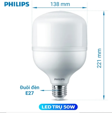 Đèn LED Bulb Trụ TForce Core HB 50W E27 Philips
