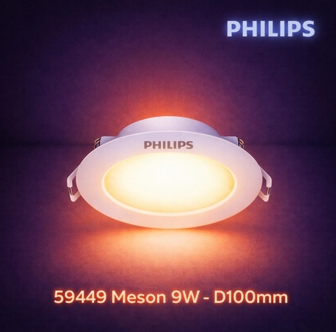 Đèn LED Âm Trần Philips 59449 Meson 105 9W Recessed IO Khoét lỗ 100 mm