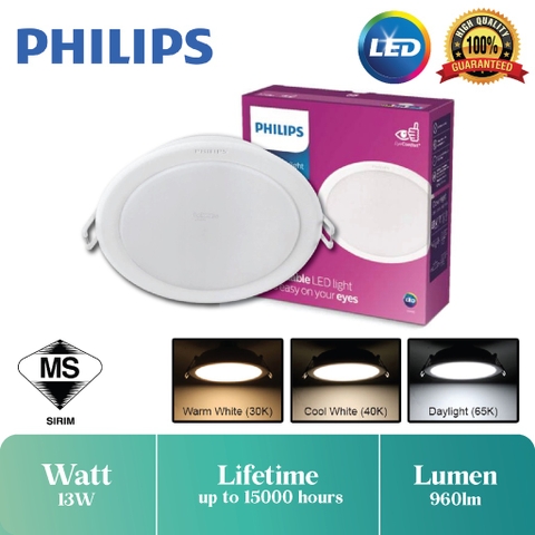 Đèn Led Âm Trần Philips 59464 Meson 125 13W Recessed IO Khoét lỗ 125 mm